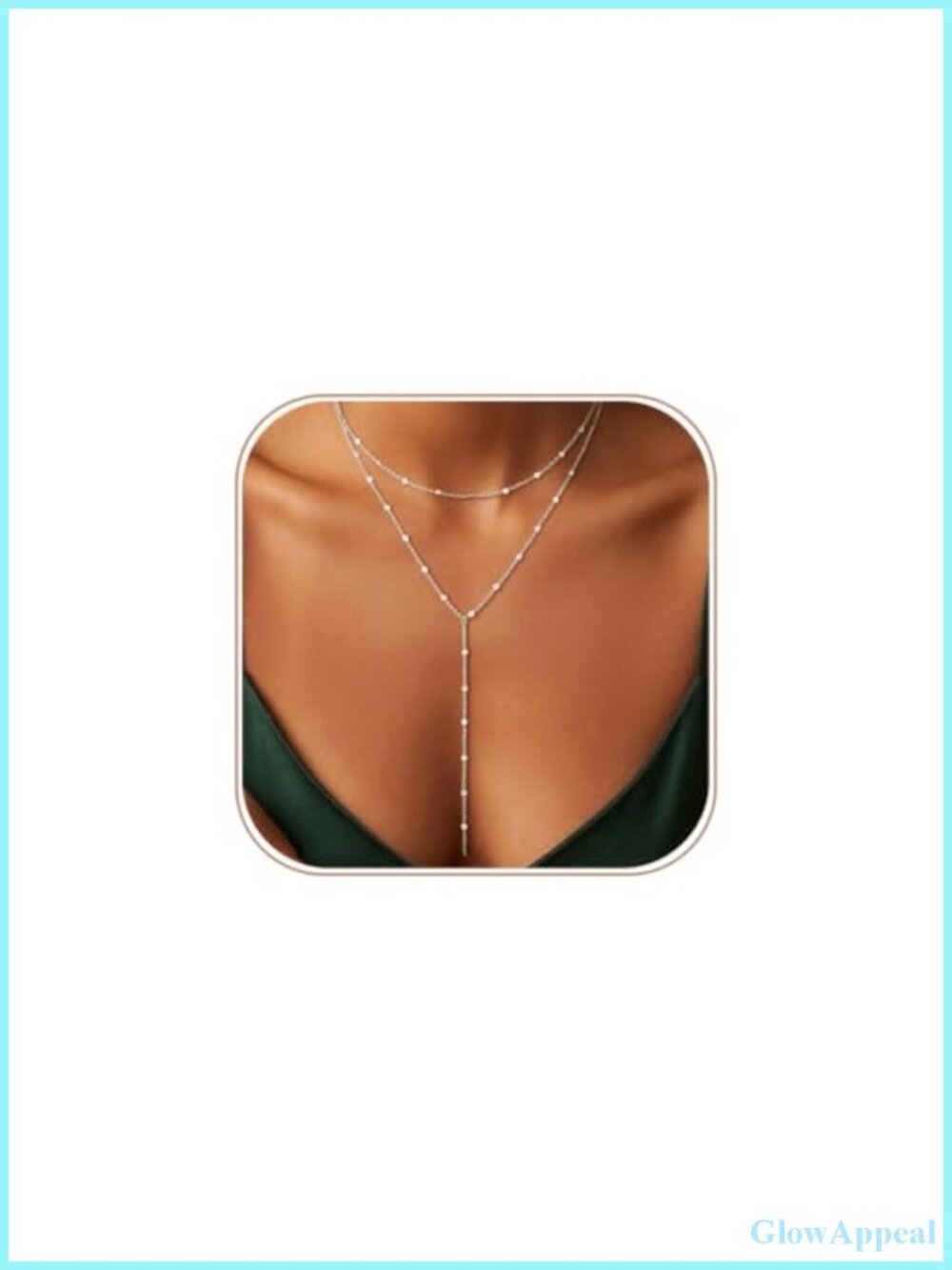 14K Silver Plated Lariat Y-Necklace 15.7-17.7in, Beach Wedding Gift